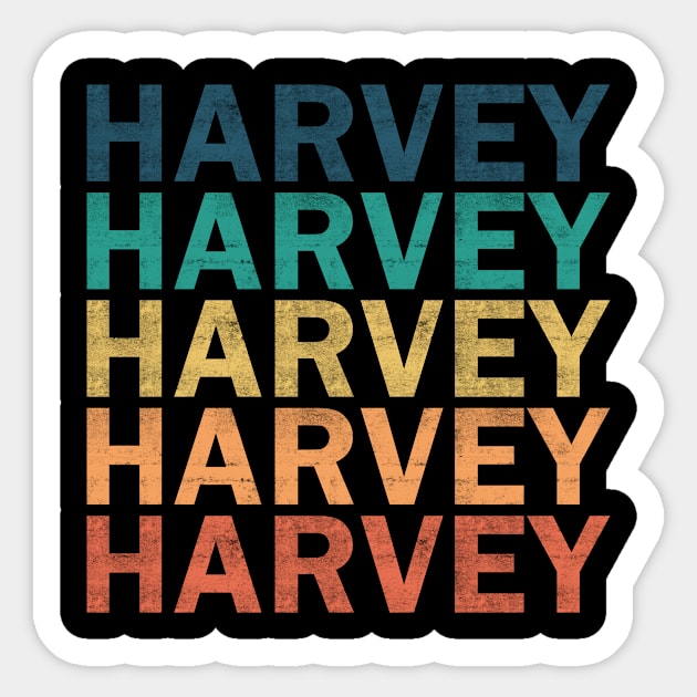 Harvey Name T Shirt - Harvey Vintage Retro Name Gift Item Tee Sticker by henrietacharthadfield